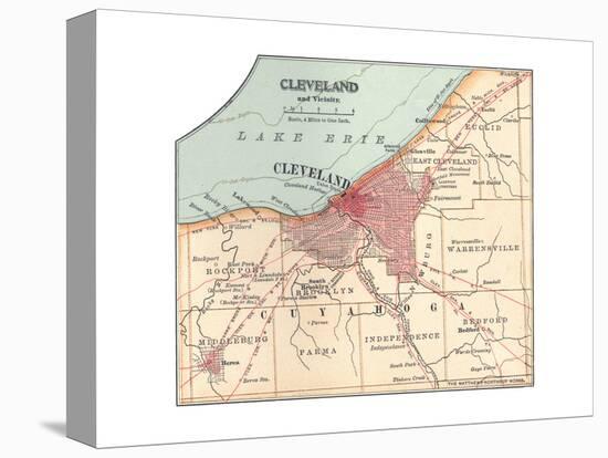 Map of Cleveland (C. 1900), from the 10th Edition of Encyclopaedia Britannica, Maps-Encyclopaedia Britannica-Premier Image Canvas