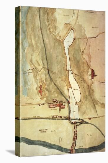 Map of Colle Val D'Elsa, Tuscany Region, Italy-null-Premier Image Canvas