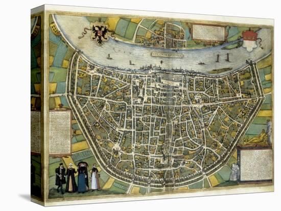 Map of Cologne-Abraham Ortelius-Stretched Canvas