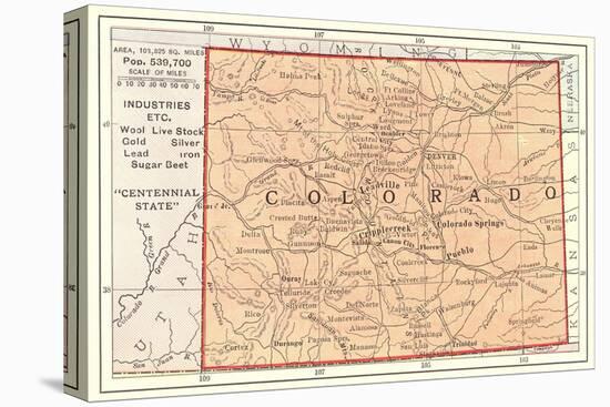 Map of Colorado-null-Stretched Canvas