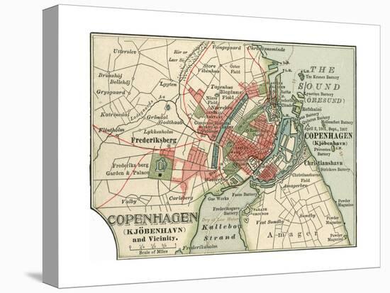 Map of Copenhagen (C. 1900), Maps-Encyclopaedia Britannica-Premier Image Canvas