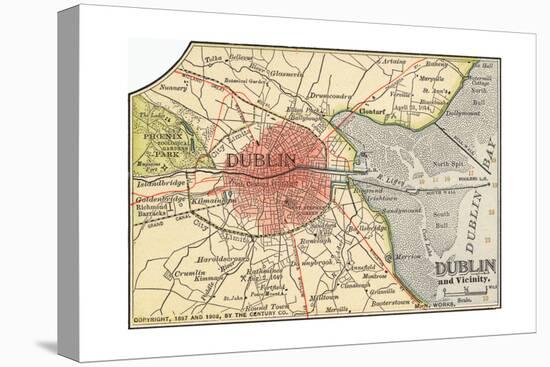 Map of Dublin (C. 1900), Maps-Encyclopaedia Britannica-Premier Image Canvas