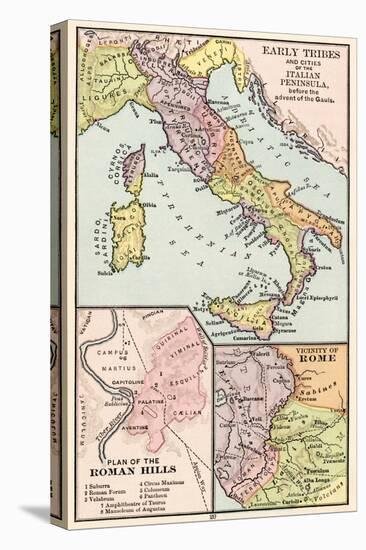 Map of Early Tribes in Italy and the Vicinity of Rome in the Time of the Roman Empire-null-Premier Image Canvas