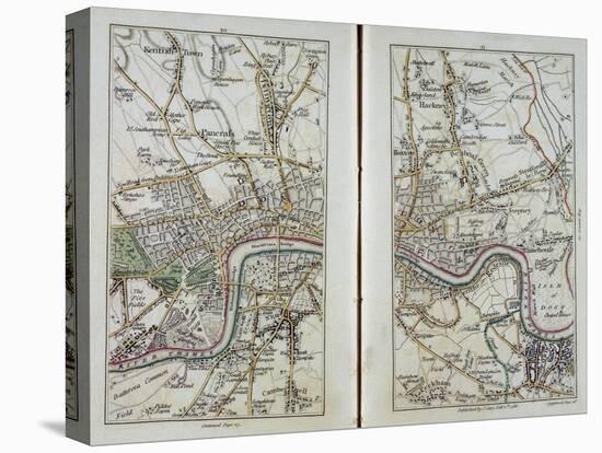 Map of East London, Plates 20-21, from 'Cary's Actual Survey of Middlesex', 1786-John Cary-Premier Image Canvas