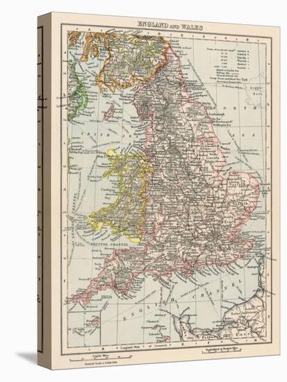 Map of England and Wales, 1870s-null-Premier Image Canvas