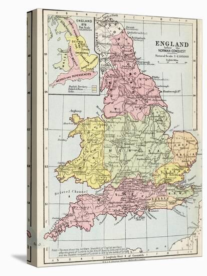 Map of England before the Norman Conquest-null-Premier Image Canvas