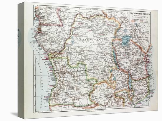 Map of Equatorial Africa the Republic of Mozambique the Republic of Angola Uganda Kenya 1899-null-Premier Image Canvas