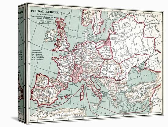 Map Of Europe, 12Th Century-null-Premier Image Canvas