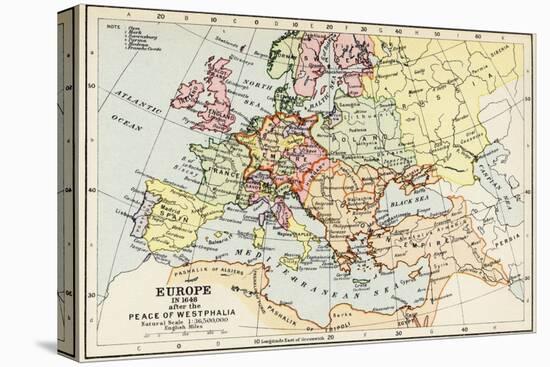 Map of Europe in 1648 after the Peace of Westphalia-null-Premier Image Canvas