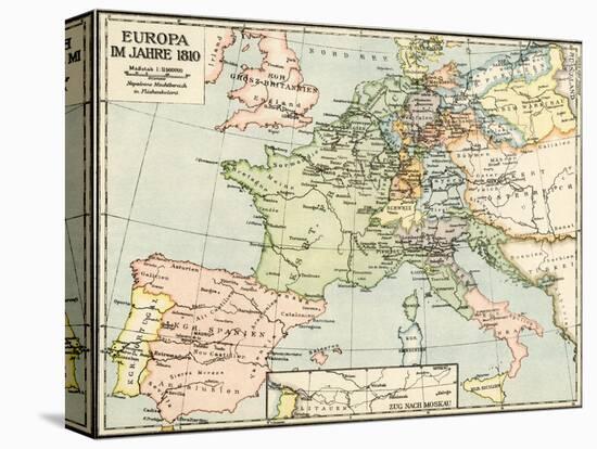 Map of Europe in 1810, During the Napoleonic Wars-null-Premier Image Canvas