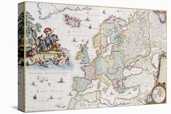 Map of Europe, Showing Europe and Western Russia, Iceland and Greenland-Cornelis III Danckerts-Premier Image Canvas