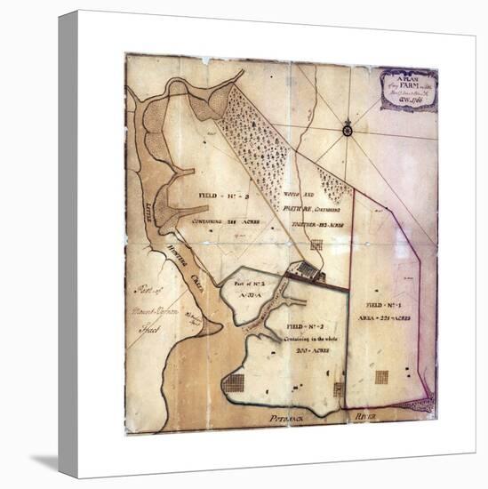 Map of Farm and Surrounding Area Drawn-null-Premier Image Canvas