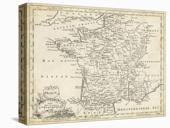 Map of France-T. Jeffreys-Stretched Canvas