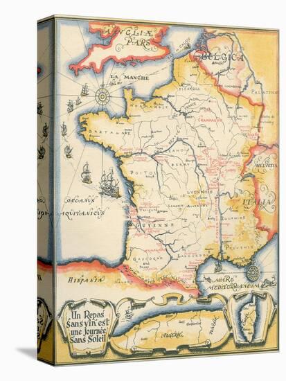 Map of French Wine Country-null-Stretched Canvas