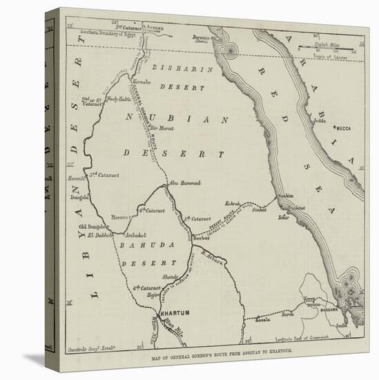 Map of General Gordon's Route from Assouan to Khartoum-null-Premier Image Canvas
