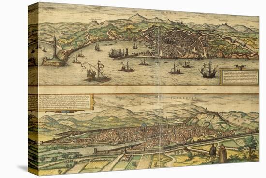 Map of Genoa and Florence from Civitates Orbis Terrarum-null-Premier Image Canvas