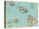 Map of Hawaii - from Rand McNally Atlas, Vintage Colored Cartographic Map, 1898-Pacifica Island Art-Stretched Canvas