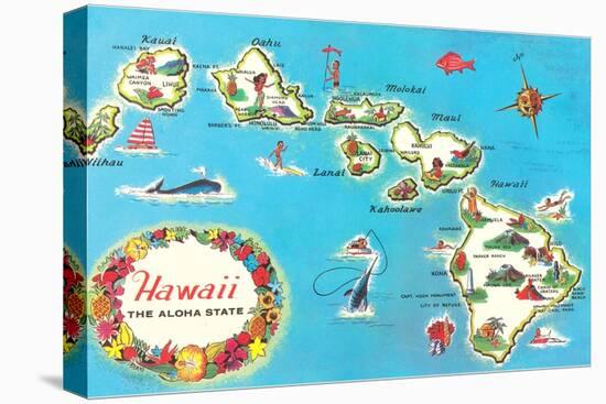 Map of Hawaii-null-Stretched Canvas