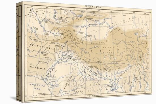 Map of Himalaya Region of Asia, 1870s-null-Premier Image Canvas