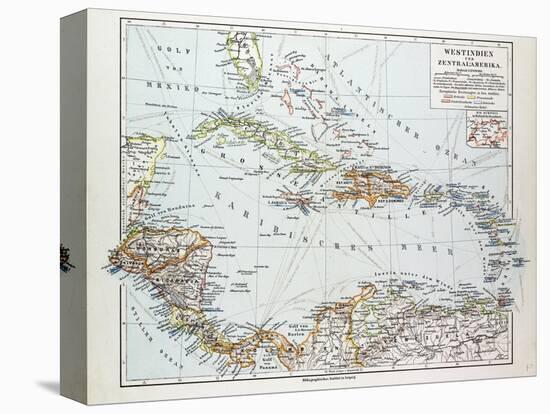 Map of Honduras Nicaragua Costa Rica the Northern Part of Columbia Venezuela Cuba 1899-null-Premier Image Canvas