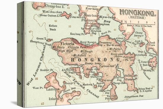 Map of Hong Kong (C. 1900), Maps-Encyclopaedia Britannica-Stretched Canvas