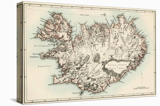 Map of Iceland, 1870s-null-Premier Image Canvas