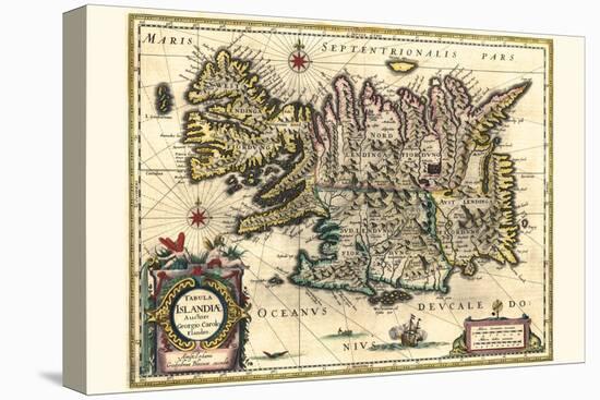 Map Of Iceland-Willem Janszoon Blaeu-Stretched Canvas