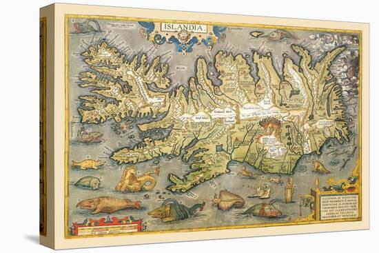 Map of Iceland-Abraham Ortelius-Stretched Canvas