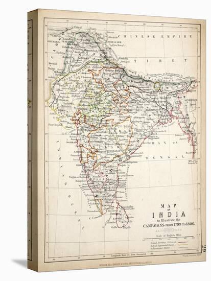 Map of India, Published by William Blackwood and Sons, Edinburgh and London, 1848-Alexander Keith Johnston-Premier Image Canvas