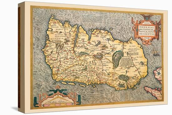 Map of Ireland-Abraham Ortelius-Stretched Canvas