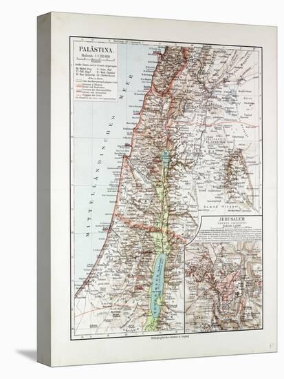 Map of Israel Jerusalem the Southern Part of Syria Lebanon the Western Part of Jordan 1899-null-Premier Image Canvas