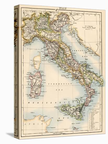 Map of Italy, 1870s-null-Premier Image Canvas