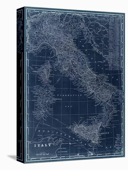 Map of Italy Blueprint-Vision Studio-Stretched Canvas