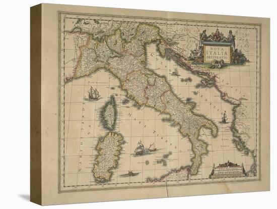 Map of Italy-Joan Blaeu-Premier Image Canvas