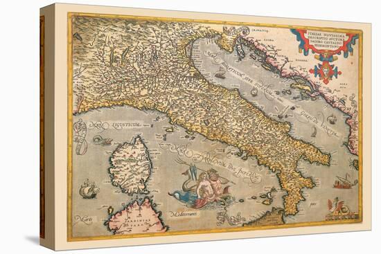 Map of Italy-Abraham Ortelius-Stretched Canvas