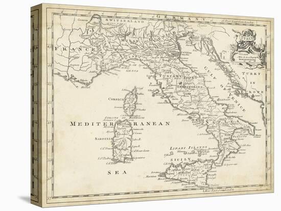 Map of Italy-T. Jeffreys-Stretched Canvas