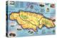 Map of Jamaica-null-Stretched Canvas