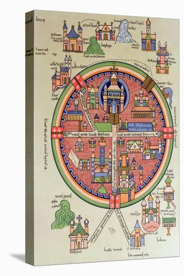 Map of Jerusalem and Palestine, Including the Sacred Sites and the Temple of Solomon-null-Premier Image Canvas