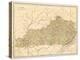 Map of Kentucky (Usa), circa 1870 - Lithography 19Th Century (Map of Kentucky in the 1870S - Printe-null-Premier Image Canvas
