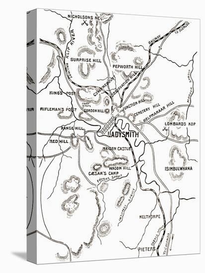 Map of Ladysmith and Surrounding Heights C.1900, from 'South Africa and the Transvaal War'-Louis Creswicke-Premier Image Canvas