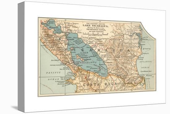 Map of Lake Nicaragua (C. 1900), Maps-Encyclopaedia Britannica-Premier Image Canvas