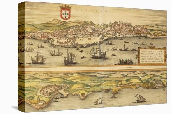 Map of Lisbon and Cascais from Civitates Orbis Terrarum-null-Premier Image Canvas