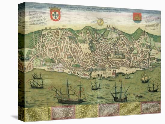 Map of Lisbon, from Civitates Orbis Terrarum by Georg Braun-Joris Hoefnagel-Premier Image Canvas