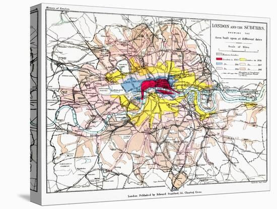 Map Of London, 1881-null-Premier Image Canvas