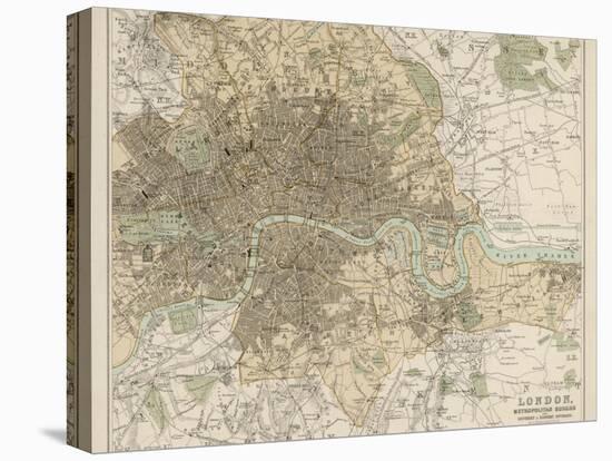 Map of London and Its Suburbs-J. Bartholomew-Premier Image Canvas