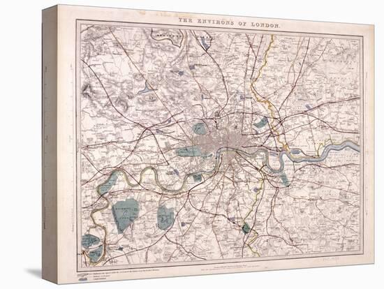 Map of London, C1860-Benjamin Rees Davies-Premier Image Canvas