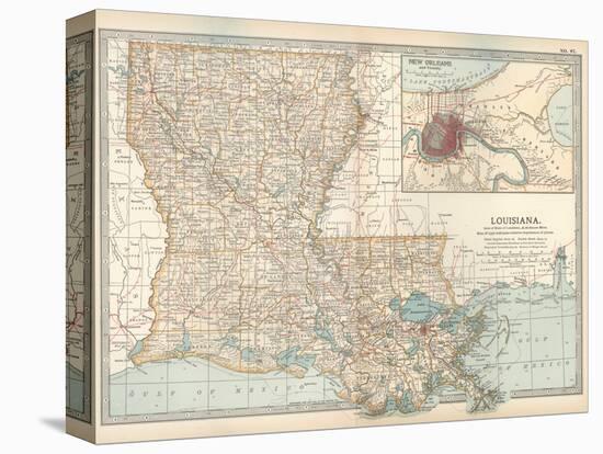 Map of Louisiana. United States. Inset Map of New Orleans and Vicinity-Encyclopaedia Britannica-Stretched Canvas