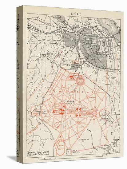 Map of Lutyens' projected Imperial Delhi, 1910-12-null-Premier Image Canvas