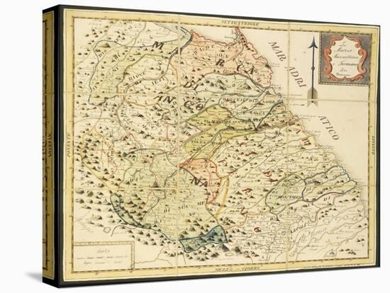 Map of Marca Anconetana and Fermana, Bologna, Italy, 1831-null-Premier Image Canvas