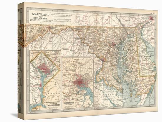 Map of Maryland and Delaware. United States. Inset Maps of District of Columbia-Encyclopaedia Britannica-Stretched Canvas